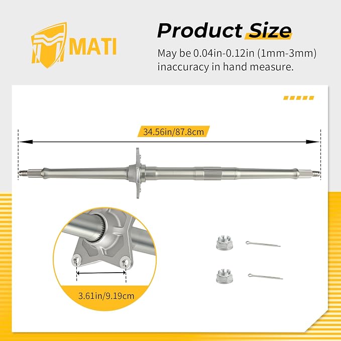 M MATI Rear Wheel Axle Shaft for Honda TRX450R 2004-2009 TRX450ER 2006-2014 42310-HP1-000 90304-HM5-A80 94201-40300