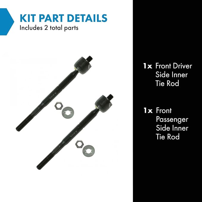 TRQ Front Inner Tie Rod Set 2 Piece Compatible with 1995-2004 Toyota Tacoma