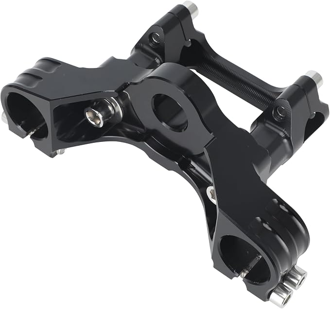 Motorcycle Top Triple Clamp 7/8" 22MM Upper Triple Tree Bar Mount with Risers Set CNC for KLX110 KLX 110 110L KLX110L 2002-2023 Black