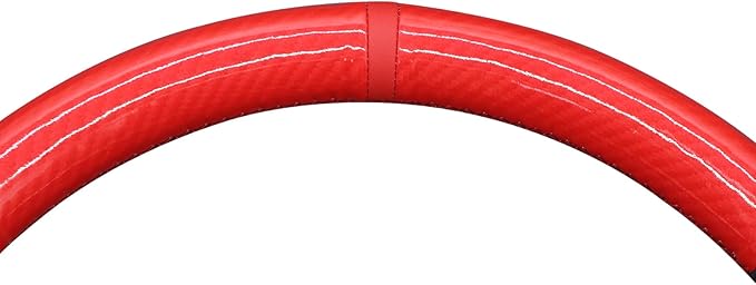 MEWANT DIY Red Shiny PU Carbon Fiber Black Athsuede Steering Wheel Cover Chevy Silverado Blazer 1500 Silverado 2500