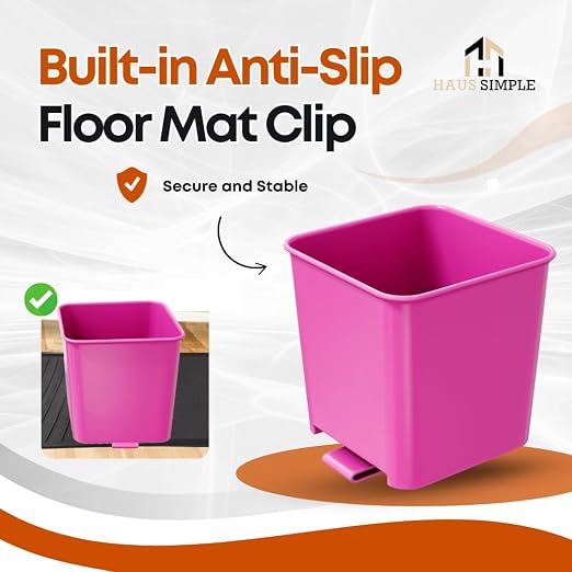 Pink Car Trash Can with Floor Mat Clip – Waterproof & Leakproof Small Bin for Car, SUV, Truck, Van – Includes 1 Box of Trash Bags Inside + 6 Extra Boxes (Total of 7 Boxes, 140 Bags)