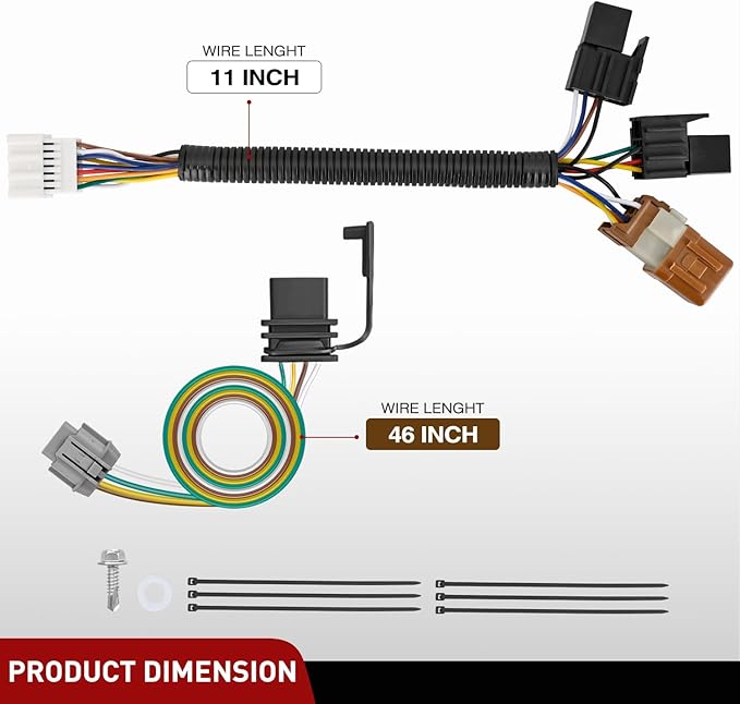 Nilight 4 Pin Trailer Wiring Harness Kit 56225 Custom for 2005-2025 Nissan Frontier 2005 2006 2007 2008 2009 2010 2012 2013 2014 2015 Xterra 2005-2012 Pathfinder 2009-2012 Suzuki Equator