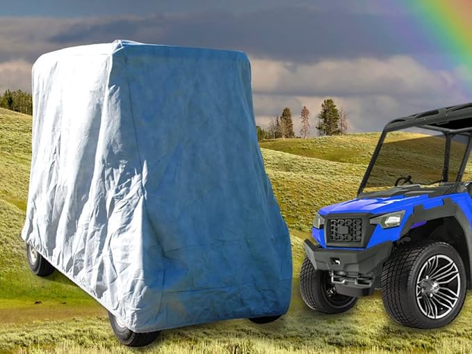 CarsCover HD Waterproof UTV Cart Cover 5 Layer Storage Covers for Polaris, Yamaha, Kawasaki (Fit up to 132 inch Long)