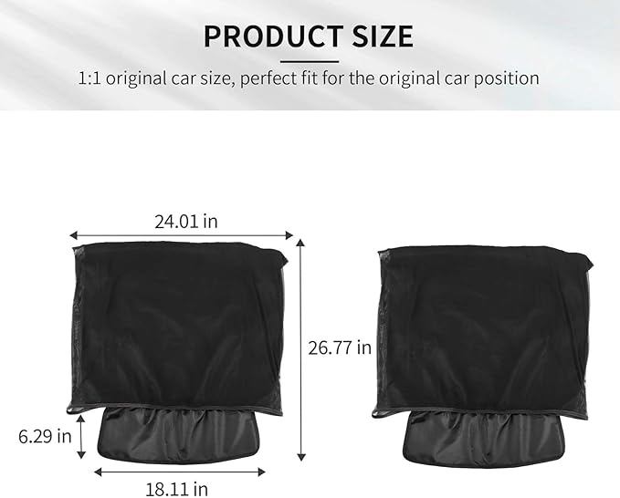 RAZPOY for Jeep Rear Window Sun Shade, Window Screen Curtains Cover for Camping Compatible with 2007-2023 Jeep Wrangler JK JL & Gladiator JT, Side Curtain Nets