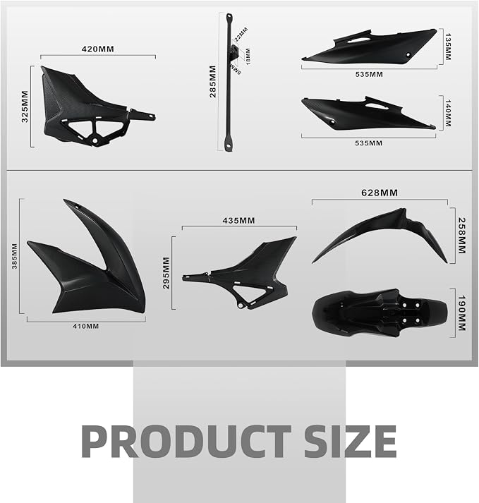 Dirt Bike Plastics Kit for Hawk 250,Fairing Body Work Fender Sets with Fuel Tank Guard for Hawk 250cc - Imitation Carbon Fiber