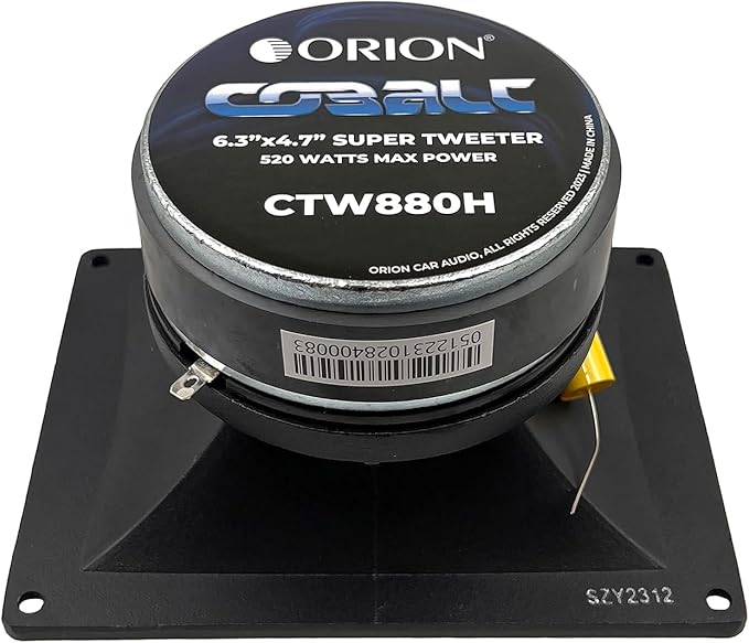 ORION Cobalt Series CTW880H 6.3” x 4.7” Super Bullet Tweeter | Aluminum Diaphragm, 1.75” Voice Coil, 130W RMS, 520W Max, Built-in Crossover - Pro Car Audio Sound System Tweeter (Single)
