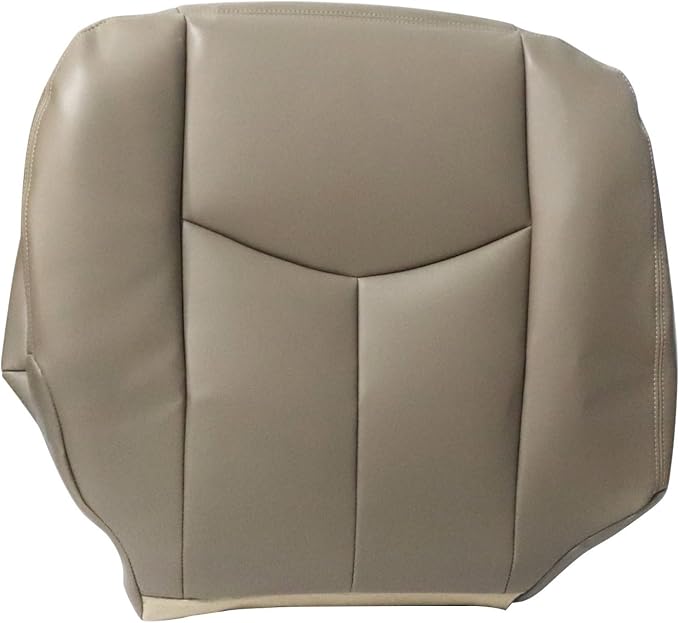 Front Driver and Passenger Bottom and Top Lean Back Leather Seat Covers Tan #522 Compatible with Chevy Avalanche Silverado GMC Sierra 1500 2500 3500 HD 2003 2004 2005 2006