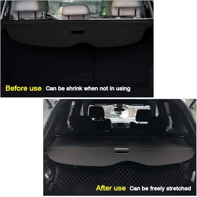 Powerty Compatible with Cargo Cover Jeep Grand Cherokee 2011-2019 2020 2021 Retractable Trunk Shielding Shade Cargo Luggage Cover No Gap (Not Fit 2021 Grand Cherokee L or 2022 Grand Cherokee)