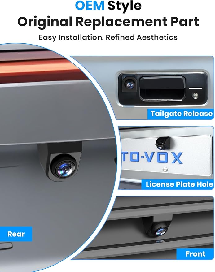 AUTO-VOX CAM7 Pro Backup Camera, IP69K Waterproof and Fisheye Correction 1080P HD Clear Rear/Front View Reverse Camera, 180°Super Wide Angle Back up Camera for Cars,Truck,Camper,Van