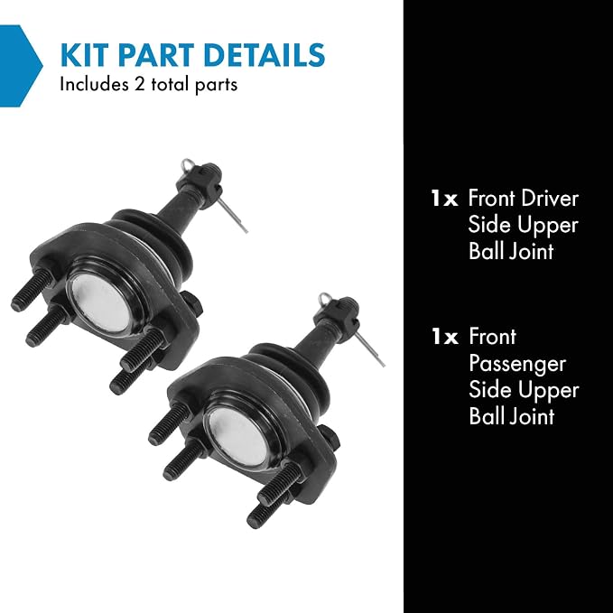 TRQ Front Upper Ball Joint Set Compatible with 1984-1996 Chevrolet Corvette