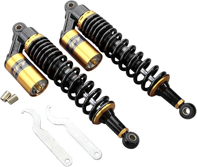 13.4 inch Universal Motorcycle Rear Air Shock Absorbers 340mm for HONDA for Suzuki for Yamaha for Kawasaki ATV Go Kart Quad Dirt Sport Bikes,Gold