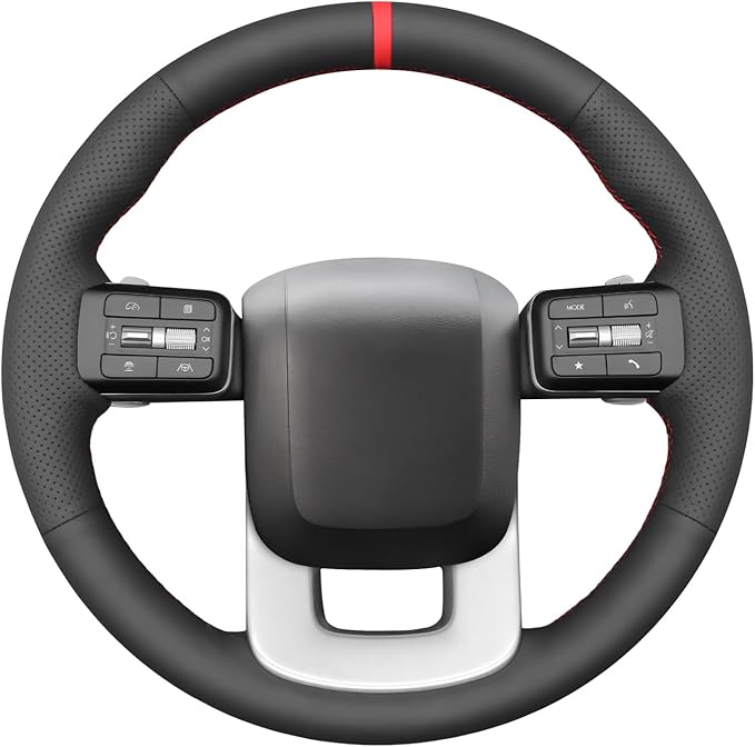 MEWANT Hand Stitch Steering Wheel Cover for Toyota Land Cruiser 2024-2026, Custom Fit DIY Wrap Interior Accessories