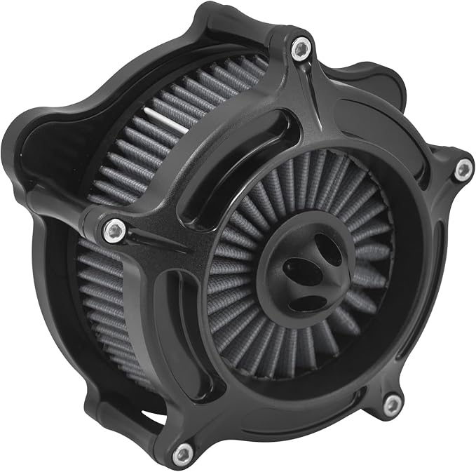 Air Cleaner Filter Aluminum Fit for Harley Touring Road King Street Glide Softail (Black Housing Grey Element, D For M8 Touring 17-23 Trike 17-25 Softail 18-24)
