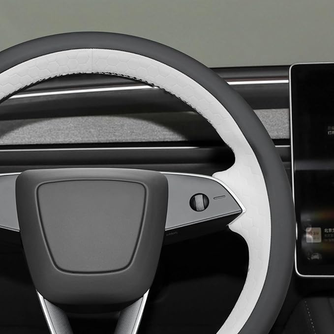 MEWANT DIY Stitching 3D Style Steering Wheel Cover Wrap for Tesla Model 3 Highland 2023-2025/Model Y 2025 Highland for Tesla Model 3/Model Y Accessories(3D Style)