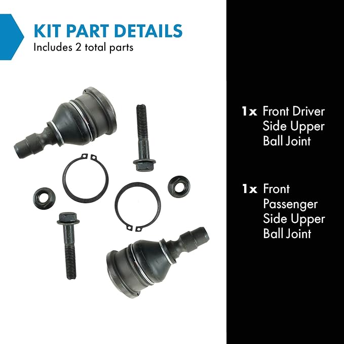 TRQ Front Upper Ball Joint Set Compatible with 1998-2011 Ford Ranger 2001-2009 Mazda B2300 1998-2001 B2500 1998-2007 B3000 1998-2000 B4000