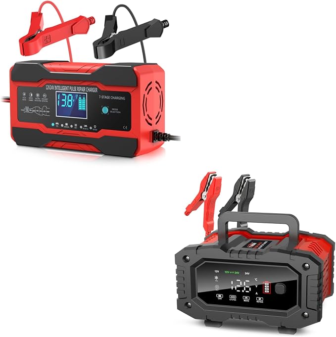 YONHAN 10/20Amp 12/24V LiFePO4 Car Battery Charger with Booster Mode