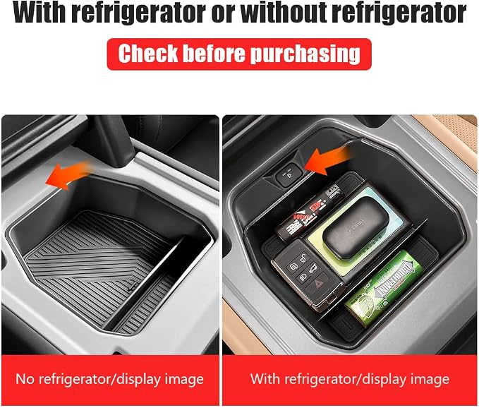 Armrest Storage Box for 2020-2025 2026 Land Rover Defender 90 110 130 Central Console Organizer Tray Bag Protective Pad Decorative Modification Accessories (No Refrigerator Version/Black)