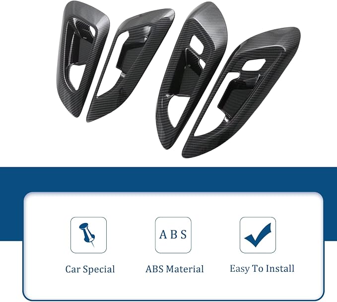 Door Inner Handle Protection Cover Trim Anti Scratch Interior Door Handle Decorative Accessories Kit Imitation Carbon Fiber Pattern ABS Material for Chevrolet Trax 2023 2024 2025 Pack of 4
