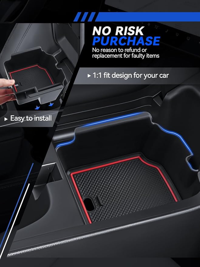 for Acura Integra Center Console Organizer 2023 2024 2025 Acura Integra Accessories Armrest Tray Middle Storage Box Insert Container Durable ABS Plastic