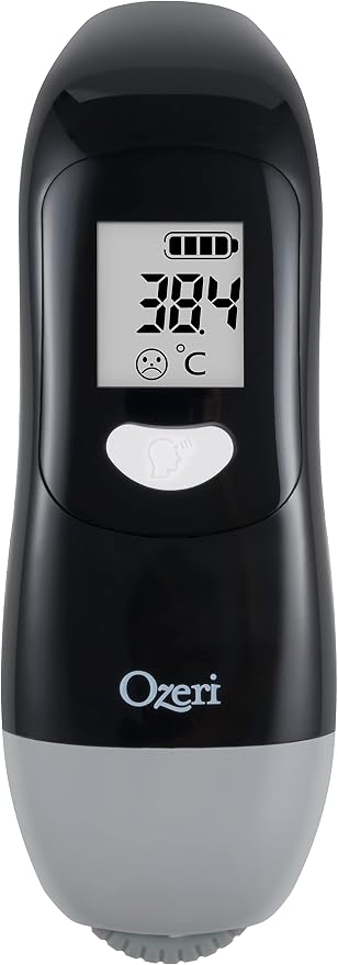 Ozeri Forehead Thermometer, ISO 80601-2-56 Medical-Grade with Silent Fever Alarm and Battery-Free Kinetic Activation