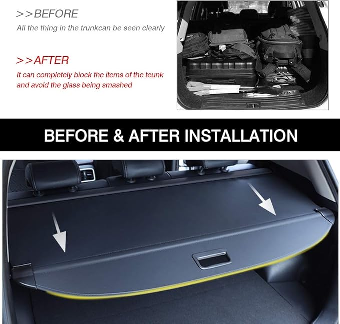 Powerty Retractable Cargo Cover for 2017-2022 Kia Sportage, Canvas Texture Trunk Cover Privacy Screen Rear Security Shade for Sportage Accessories