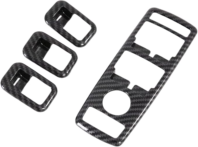 Car Interior Accessories Window Lift Switch Botton Panel Cover Decoration for Tesla Model X Model S 2014-2024 Protection Trim （Imitation Carbon Fiber Pattern）（Pack of 4）