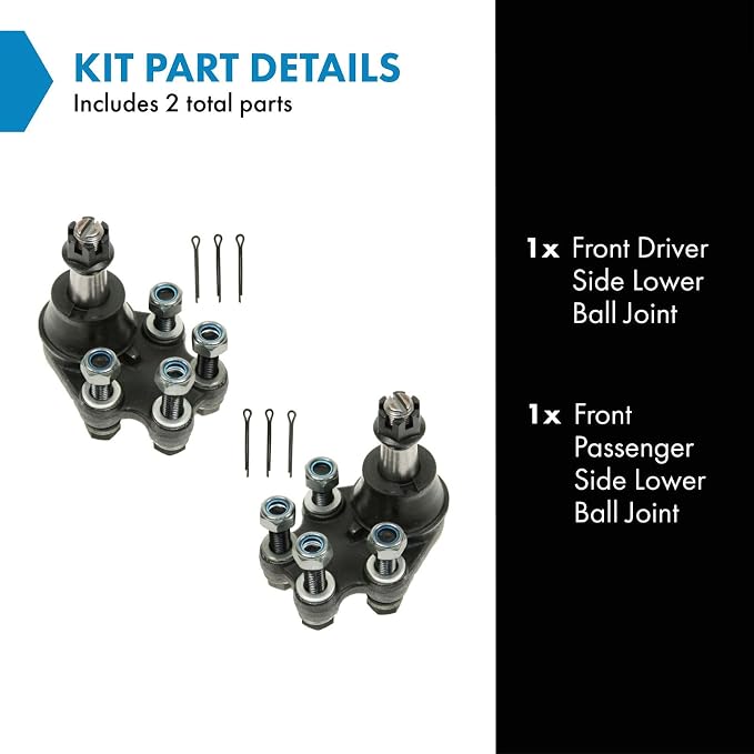 TRQ Front Lower Ball Joint Set Compatible with Chevrolet GMC 1999-03 Silverado 1500 Sierra 1500 2WD 2004-06 Silverado 1500 Sierra 1500 2WD with Front Coil Spring Suspension & More