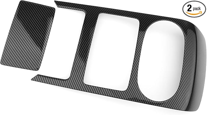 Car Rear Seat Water Cup Holder Panel Cover Interior 2nd Row Cup Holder Panel Cover Compatible with Genesis GV80 2025-2026 [PE] Accessories (Carbon Fiber Style)
