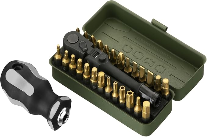 KESI Tool 77-Piece Torx bit Set Fully Armed Set with Waterproof Camera Hard Protective Case with 29-Piece 1/4" Multi Function Bits Set & 13-Piece 1/4" Spline Set & 35-Piece Precision Bits Set (Black)