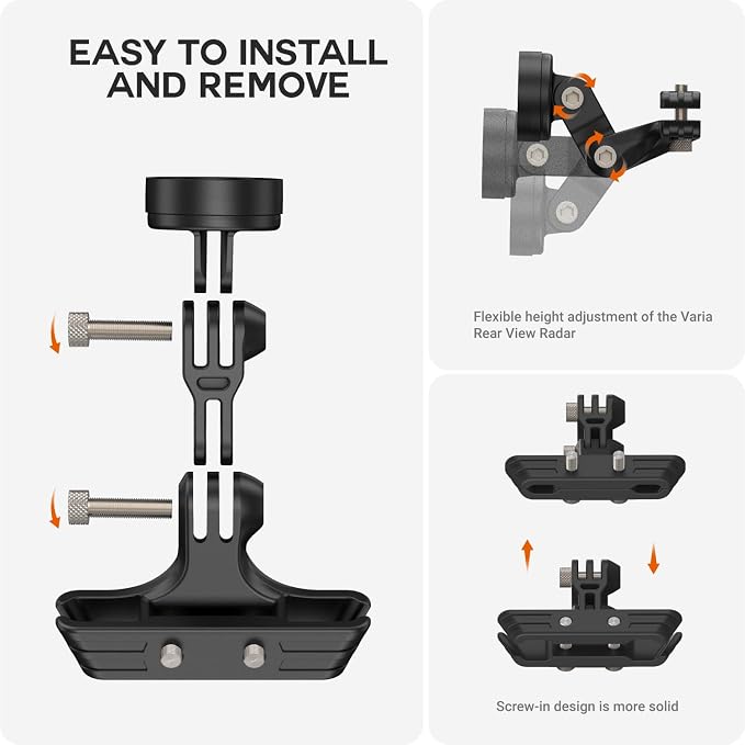 TUSITA Seat Rail Mount Kit Compatible with Garmin Varia RTL510 RTL515 RVR315, RearVue 820 Rearview