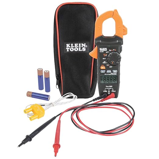 Klein Tools CL320 Digital Clamp Meter, HVAC AC Auto-ranging 400A & RT250 GFCI Outlet Tester with LCD Display, Electric Voltage Tester for Standard 3-Wire 120V Electrical Receptacles,Green/Red