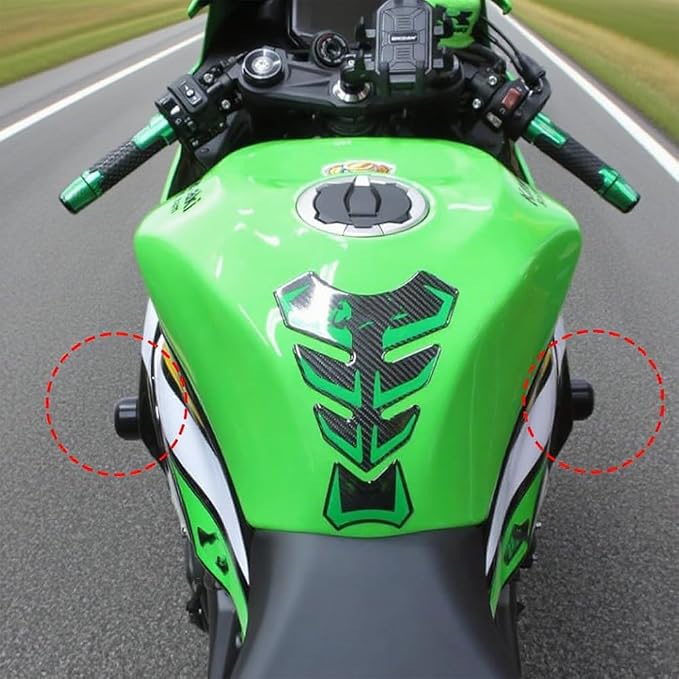 Motorcycle Frame Sliders Falling Protection Crash Protector CNC Compatible With Ninja ZX6R 2024 2025 2026 Engine Fairing Guards ZX636 Ninja636 ZX-6R ZX6R Accessories (Red)