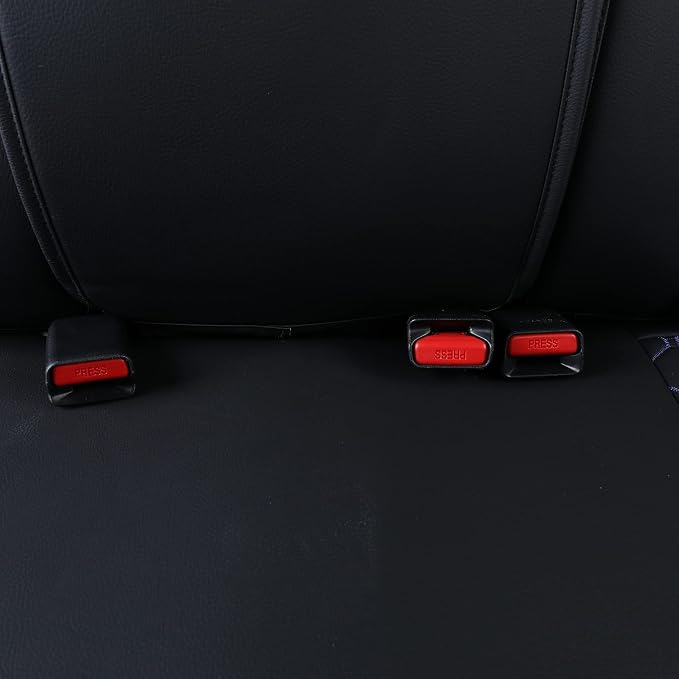 Tomatoman Tacoma Seat Covers Customized for 2005-2025 2026 4Runner Extended SR V6 Pickup Truck, Waterproof Faux Leather Car Cushions(Rear Seat, Black-Blue)