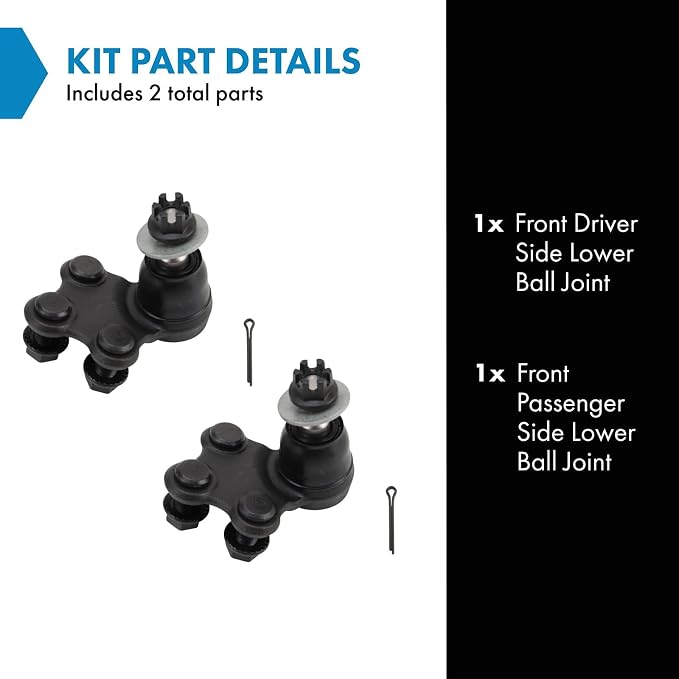 TRQ Front Lower Driver and Passenger Side Ball Joint Set Compatible with 2017-2023 Subaru Impreza