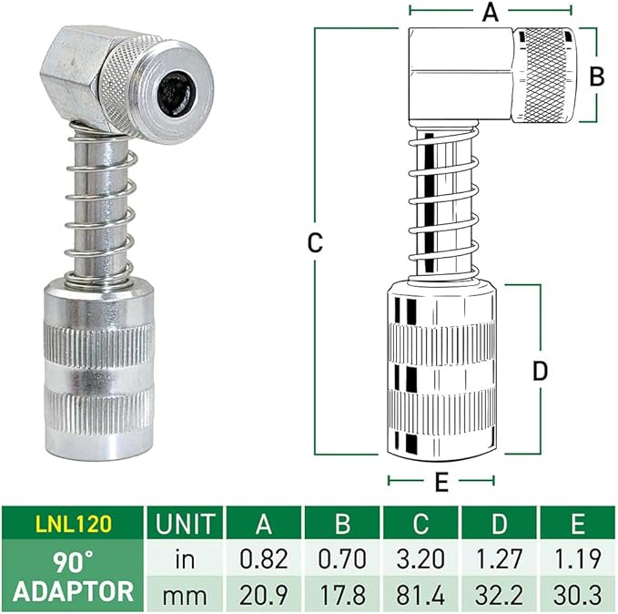 LockNLube 90 Degree Grease Coupler Adapter