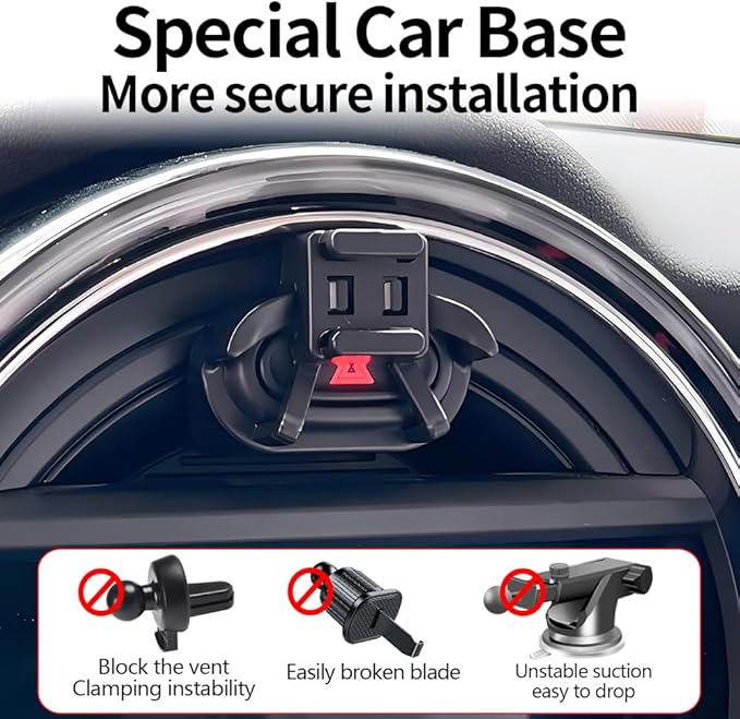 Car Magnetic Phone Mount for 2014-2021 Mini F54 F55 F56 F57 F60 [2017-2021 F-Series Clubman/Convertible/Hardtop 2 & 4 Door]and 2014-2016 Cooper and 2017-2020 Countryman Fast 15W Wireless Charger Stand
