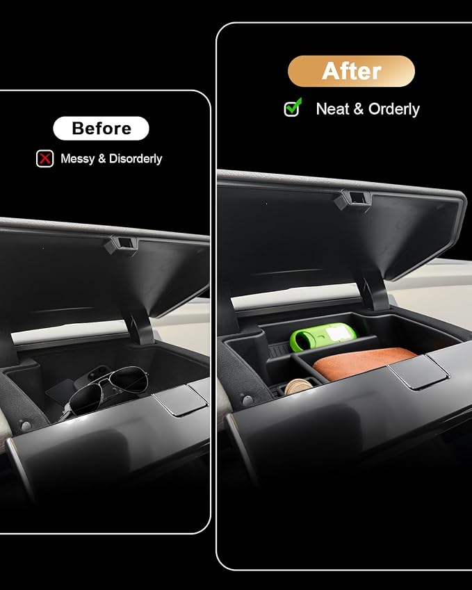 ECOZEN Dash Console Organizer For 2025-2026 GMC Yukon/Yukon XL - Dashboard Storage Tray With Removable Coin Slot Behind Screen Center Console Organizer - Yukon Interior Accessories