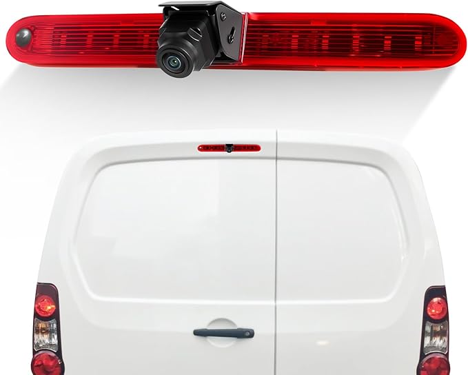 Camecho Top Rear Backup Camera Rear View Compatible for Peugeot Partner/Citroen Berlingo 2008-2020 Van Truck AHD IR Night Vision Waterproof Roof Mount Reversing Brake Light Parking Assist Replaces