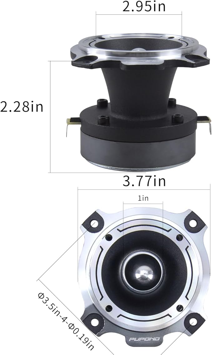 4 inch Tweeters, 300W Max Power, 50W RMS Car Speaker, 4 Ohm, 98dB Car Audio tweeters, Bullet Tweeters,Pair