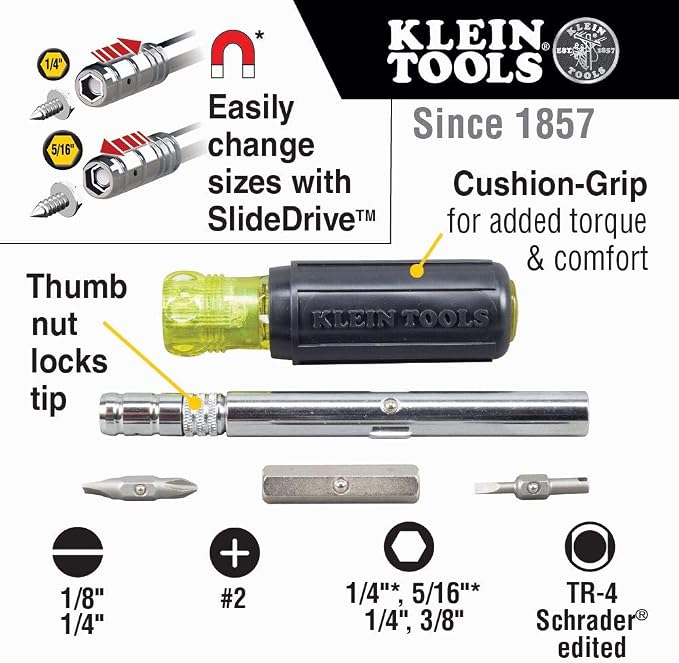 Klein Tools Needle Nose Pliers and 8-in-1 Screwdriver/Nut Driver Tool Set