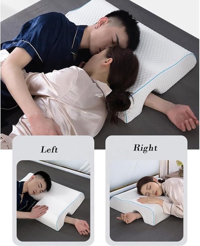 Arched Memory Cuddle Pillow for Adults with Arm Hole - 3D Arched Memory Foam Core, Slow Rebound Pillow for Back/Neck Pain Relief, with Pillowcase (R)