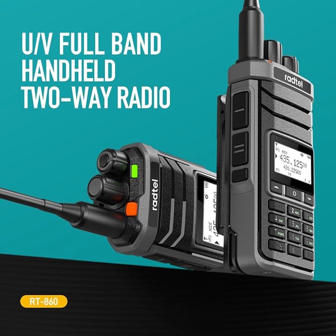Radtel RT-860G GPS Version Multi Band Ham Radio HF UHF VHF Dual Band with AM USB LSB CW CB LW MW SW SSB Reception, 1024 Channels, 2000mAh Battery, Type-C Charging