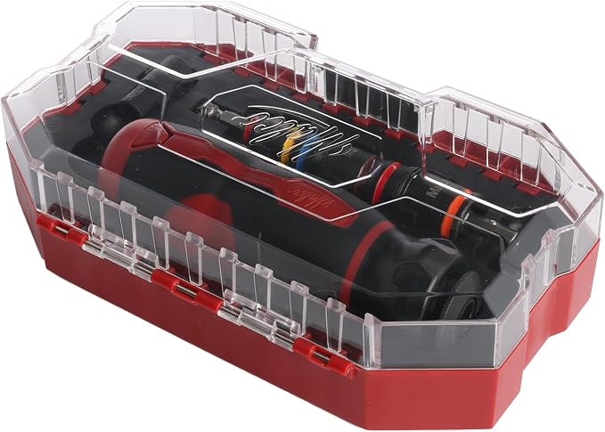 Malco KITFB2 C-RHEX 7-in-1 Flip Bit Socket Set with Premium Grip Storage Handle & Case – 6 Cleanable Reversible Hex Sizes (1/4"-9/16"), 12 Impact-Rated Bits, Insert Bit Socket