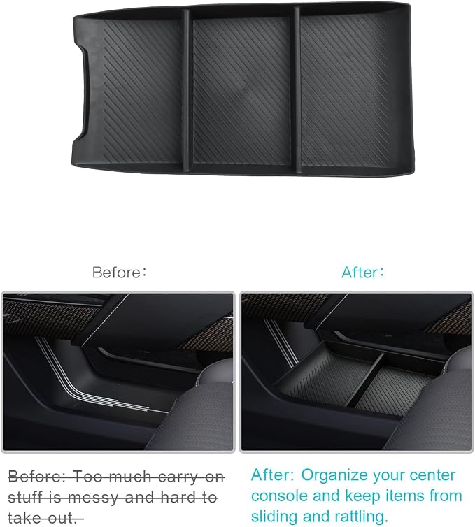 CDEFG for 2026 Cadillac Vistiq Center Console Organizer Lower Storage Tray | for 2026 Cadillac Vistiq Accessories Lower Console Floor Storage Box Silicone Material