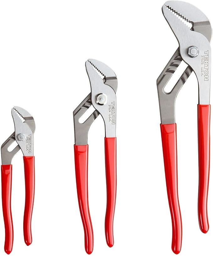 TEKTON Groove Joint Pliers Set, 3-Piece (7, 10, 13 in.) | 90394 | Made in USA