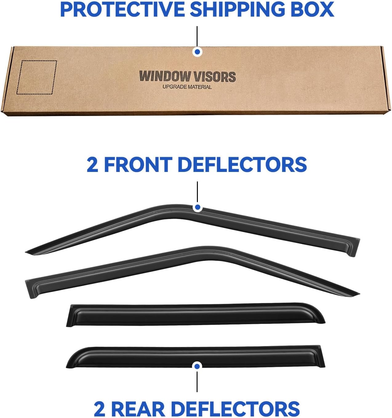 Window Visors Rain Guards Shield for 2007-2018 Jeep Patriot, Out-Channel Window Vent Wind Deflectors Visors Shades for 07-18 Patriot