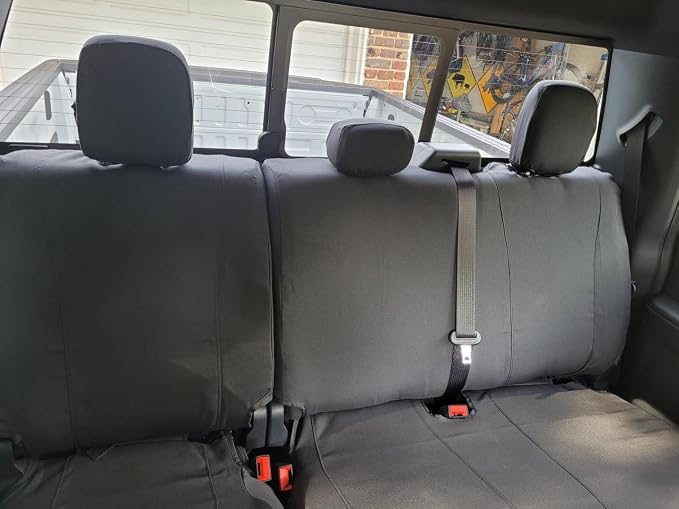 Durafit Seat Covers F522 - Exact Fit Seat Covers - 2019-2025 F150-F550 XL/XLT/Lariat Crew Cab Rear 60/40 Made in Black Endura