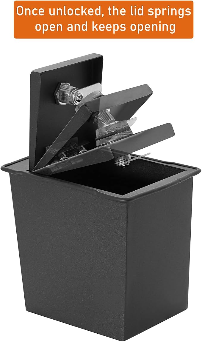 Hooke Road Crosstrek Center Console Safe Lockbox Insert Armrest Storage for 2013-2017 Subaru XV Crosstrek, Heavy Duty Black Steel Password Lock Box Vault
