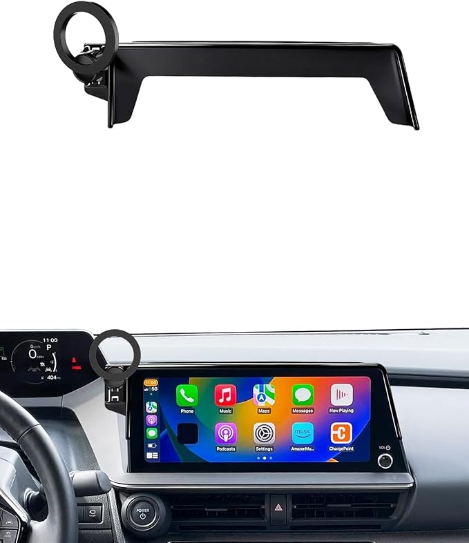 PZK Car Phone Holder for Toyota Prius 2023 2024 2025 XLE/Limited Accessories 12.3-Inch Screen Fixed Clip Magnetic Compatible with MagSafe Car Phone Mount with Sunglasses Storage Box 360° Rotate