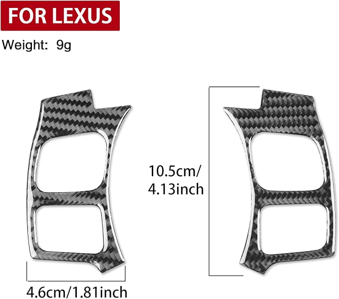 Soft Carbon Fiber Car Interior Steering Wheel Buttons 2/Piece Decorative Stickers for Lexus RC300 350 200T 15-24 Carbon Fiber Interior Accessories